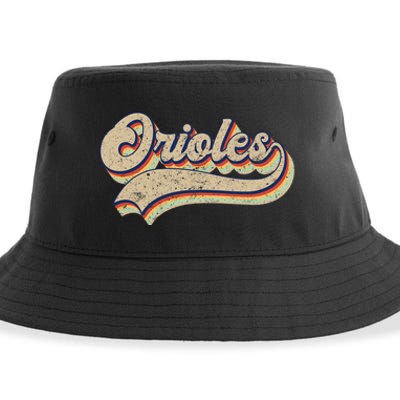 Orioles Name Vintage Retro Baseball Lovers Baseball Sustainable Bucket Hat