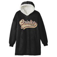 Orioles Name Vintage Retro Baseball Lovers Baseball Hooded Wearable Blanket