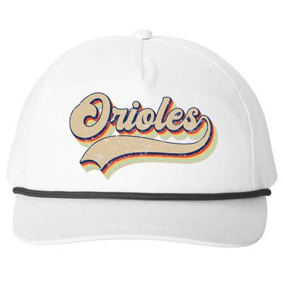 Orioles Name Vintage Retro Baseball Lovers Baseball Snapback Five-Panel Rope Hat