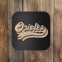 Orioles Name Vintage Retro Baseball Lovers Baseball Coaster