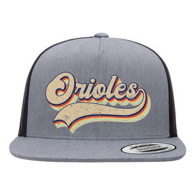 Orioles Name Vintage Retro Baseball Lovers Baseball Flat Bill Trucker Hat