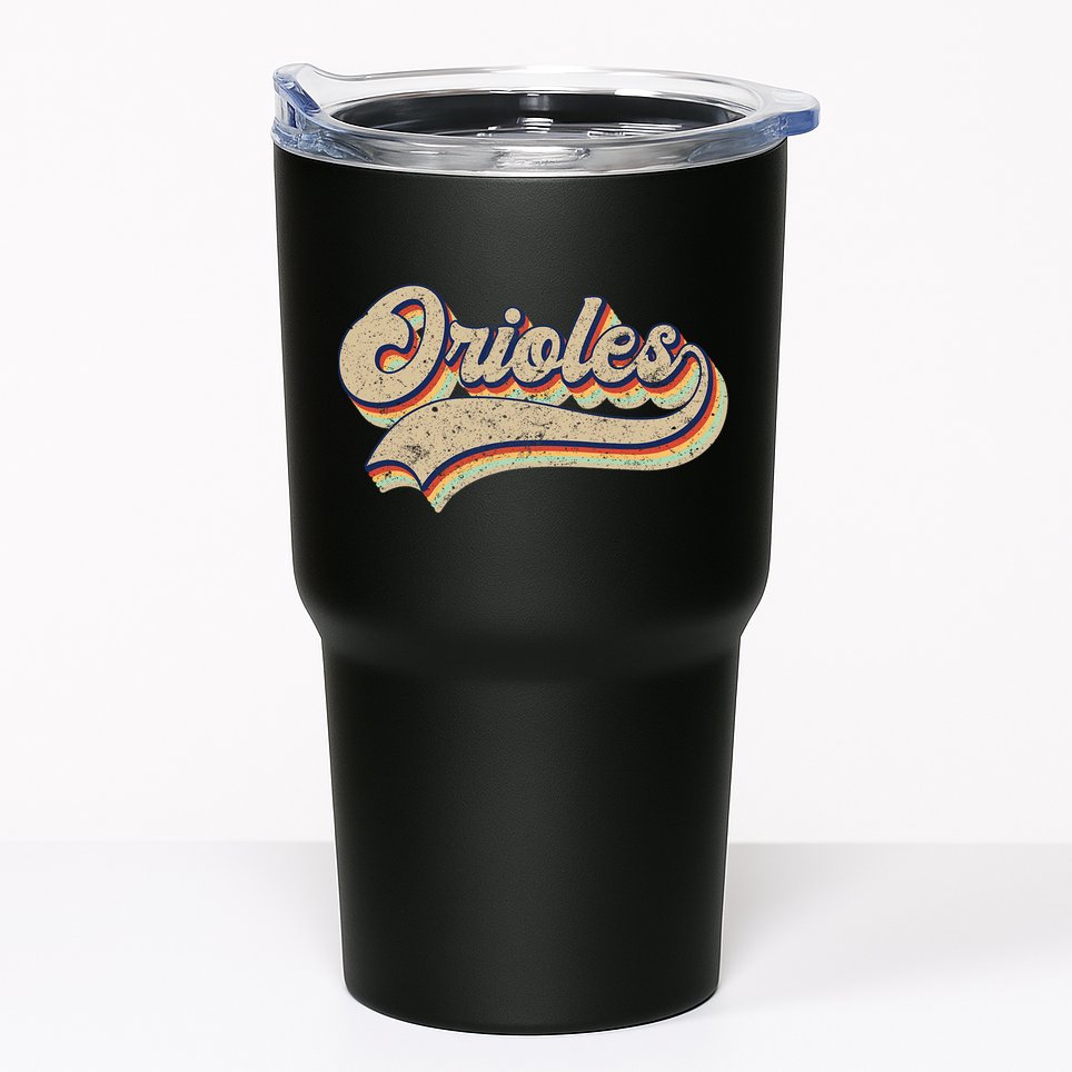 Orioles Name Vintage Retro Baseball Lovers Baseball Tumbler