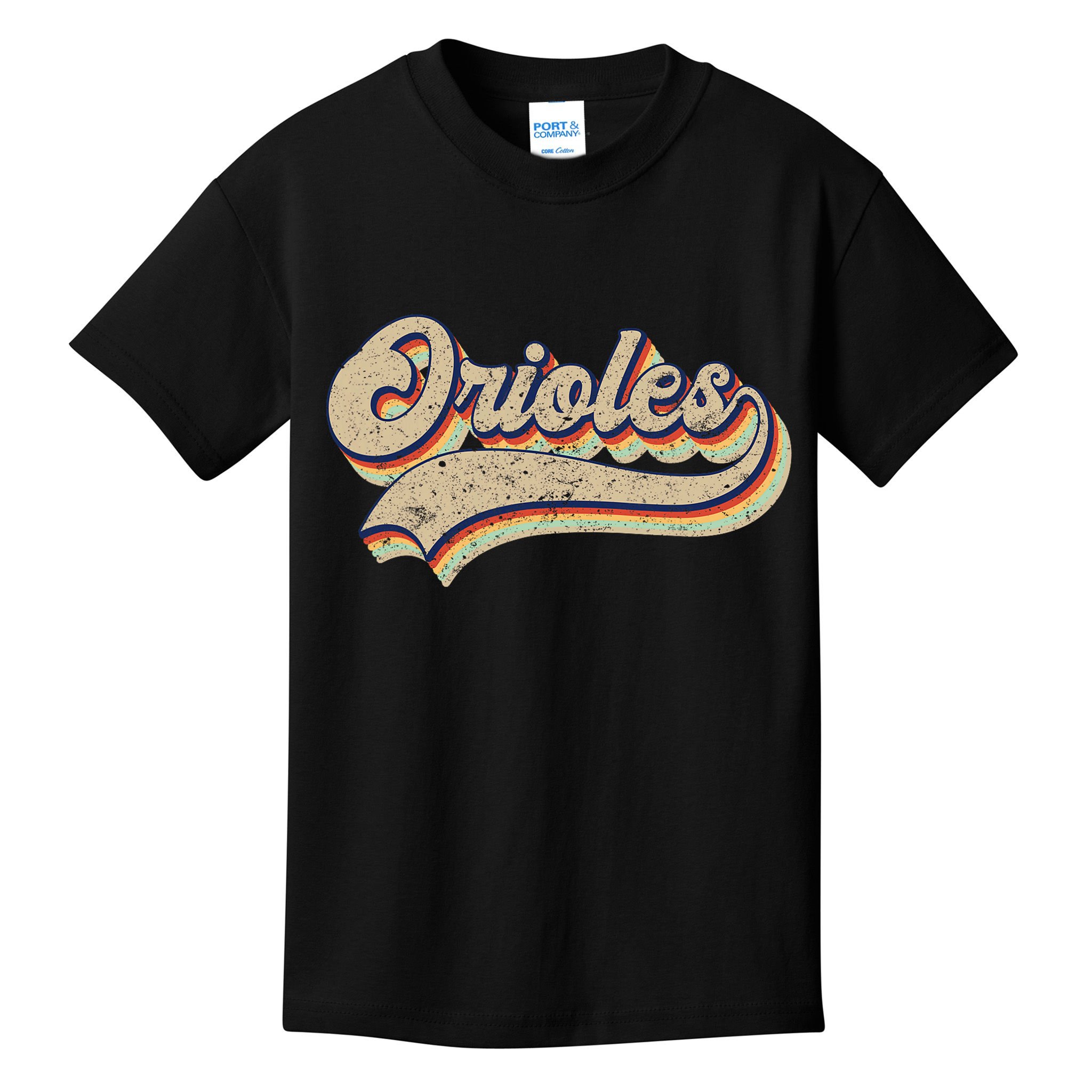 Orioles Name Vintage Retro Baseball Lovers Baseball Kids T-Shirt