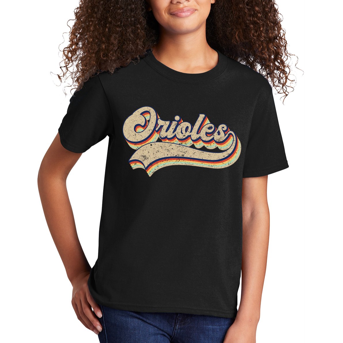 Orioles Name Vintage Retro Baseball Lovers Baseball Kids T-Shirt