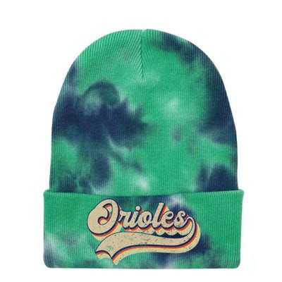 Orioles Name Vintage Retro Baseball Lovers Baseball Tie Dye 12in Knit Beanie