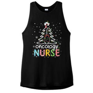 Oncology Nurse Xmas Tree Funny Nursing Christmas Pattern Ladies PosiCharge Tri-Blend Wicking Tank