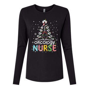 Oncology Nurse Xmas Tree Funny Nursing Christmas Pattern Womens Cotton Relaxed Long Sleeve T-Shirt