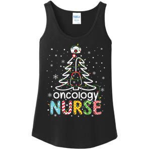 Oncology Nurse Xmas Tree Funny Nursing Christmas Pattern Ladies Essential Tank