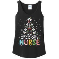 Oncology Nurse Xmas Tree Funny Nursing Christmas Pattern Ladies Essential Tank