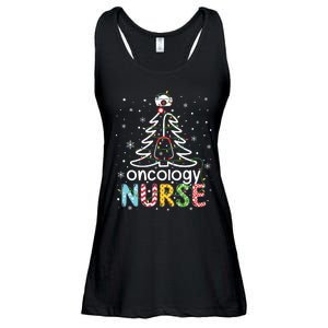 Oncology Nurse Xmas Tree Funny Nursing Christmas Pattern Ladies Essential Flowy Tank