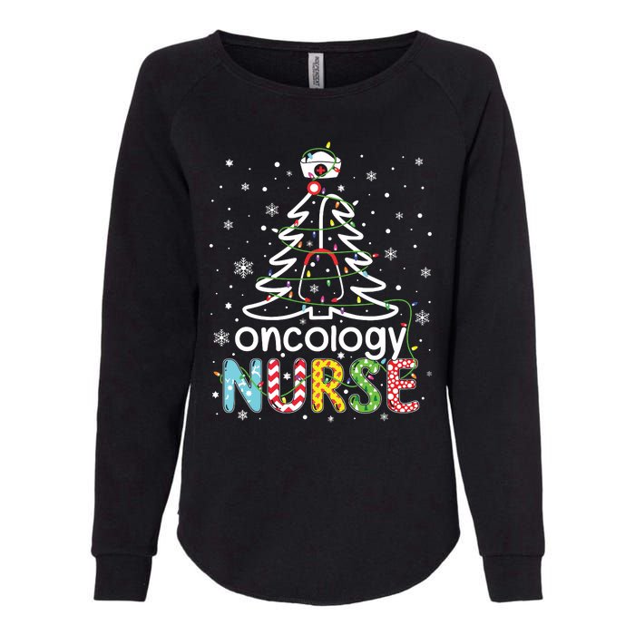 Oncology Nurse Xmas Tree Funny Nursing Christmas Pattern Womens California Wash Sweatshirt