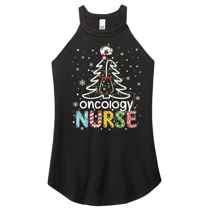 Oncology Nurse Xmas Tree Funny Nursing Christmas Pattern Women's Perfect Tri Rocker Tank