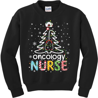 Oncology Nurse Xmas Tree Funny Nursing Christmas Pattern Kids Sweatshirt