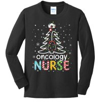 Oncology Nurse Xmas Tree Funny Nursing Christmas Pattern Kids Long Sleeve Shirt