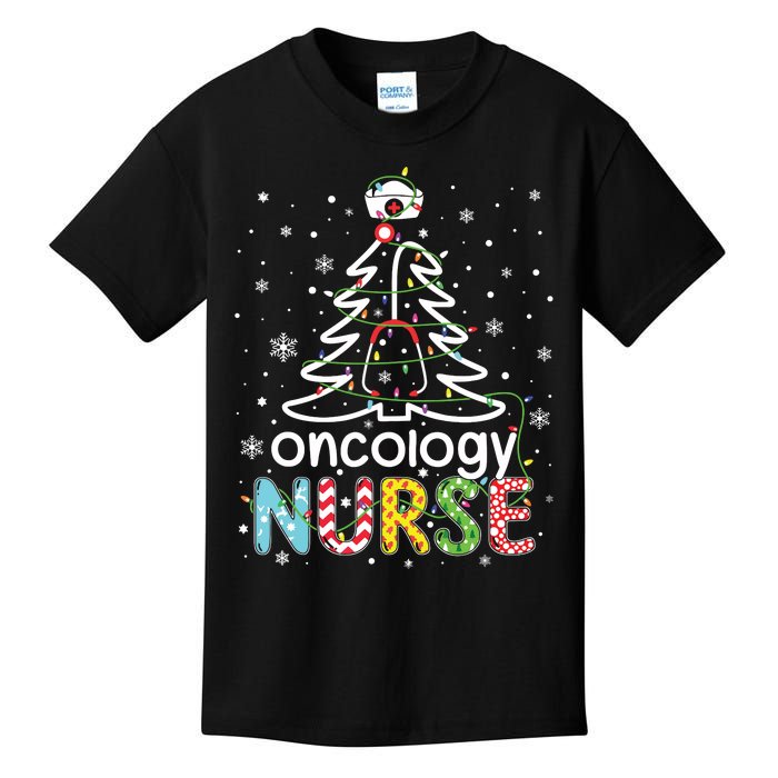 Oncology Nurse Xmas Tree Funny Nursing Christmas Pattern Kids T-Shirt