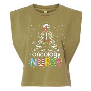 Oncology Nurse Xmas Tree Funny Nursing Christmas Pattern Garment-Dyed Women's Muscle Tee