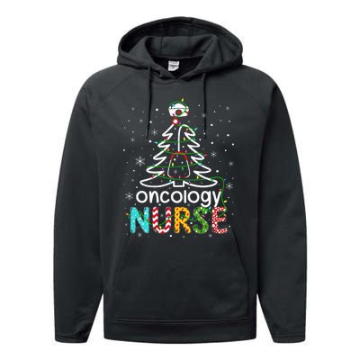 Oncology Nurse Xmas Tree Funny Nursing Christmas Pattern Performance Fleece Hoodie