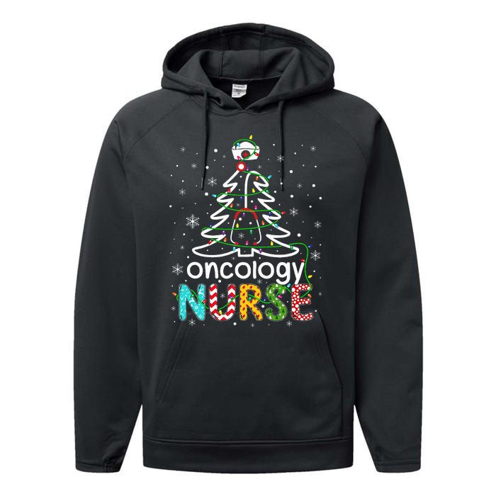 Oncology Nurse Xmas Tree Funny Nursing Christmas Pattern Performance Fleece Hoodie