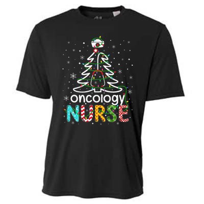 Oncology Nurse Xmas Tree Funny Nursing Christmas Pattern Cooling Performance Crew T-Shirt