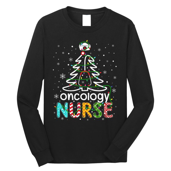 Oncology Nurse Xmas Tree Funny Nursing Christmas Pattern Long Sleeve Shirt