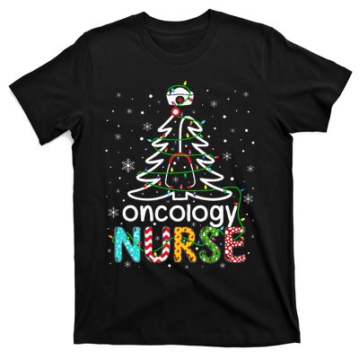 Oncology Nurse Xmas Tree Funny Nursing Christmas Pattern T-Shirt