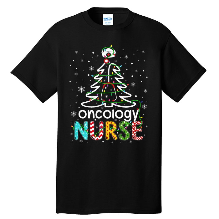 Oncology Nurse Xmas Tree Funny Nursing Christmas Pattern Tall T-Shirt