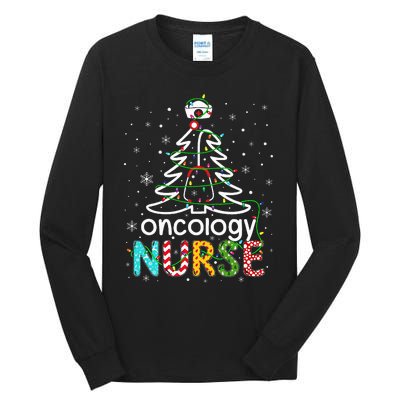 Oncology Nurse Xmas Tree Funny Nursing Christmas Pattern Tall Long Sleeve T-Shirt