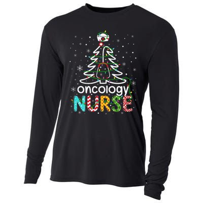 Oncology Nurse Xmas Tree Funny Nursing Christmas Pattern Cooling Performance Long Sleeve Crew