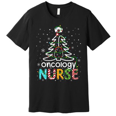 Oncology Nurse Xmas Tree Funny Nursing Christmas Pattern Premium T-Shirt