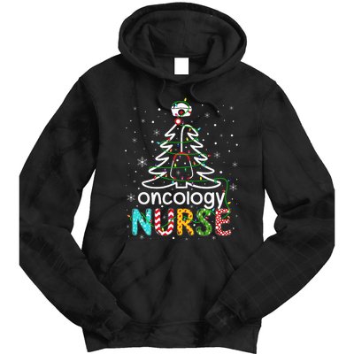 Oncology Nurse Xmas Tree Funny Nursing Christmas Pattern Tie Dye Hoodie