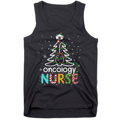 Oncology Nurse Xmas Tree Funny Nursing Christmas Pattern Tank Top