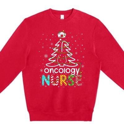 Oncology Nurse Xmas Tree Funny Nursing Christmas Pattern Premium Crewneck Sweatshirt