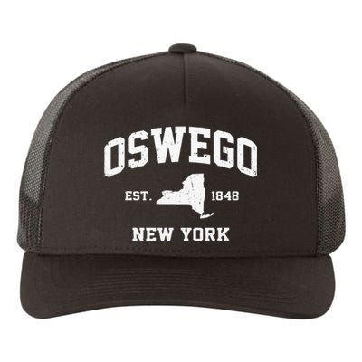 Oswego New York NY Vintage State Athletic Style Yupoong Adult 5-Panel Trucker Hat