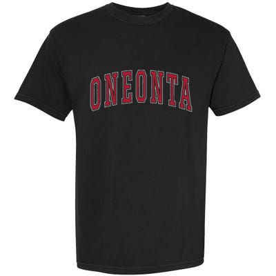 Oneonta New York Souvenir College Style Red Text Garment-Dyed Heavyweight T-Shirt