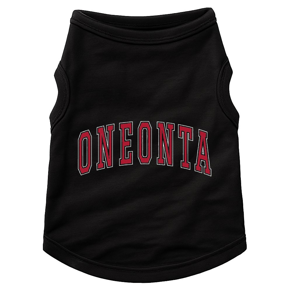 Oneonta New York Souvenir College Style Red Text Doggie Tank