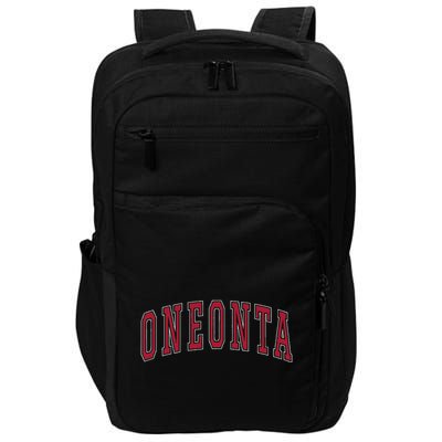 Oneonta New York Souvenir College Style Red Text Impact Tech Backpack