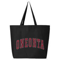 Oneonta New York Souvenir College Style Red Text 25L Jumbo Tote