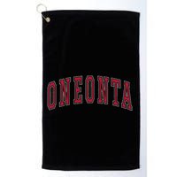 Oneonta New York Souvenir College Style Red Text Golf Towel