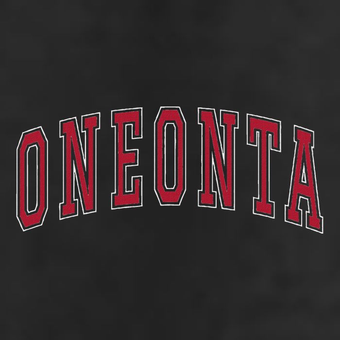 Oneonta New York Souvenir College Style Red Text Golf Towel
