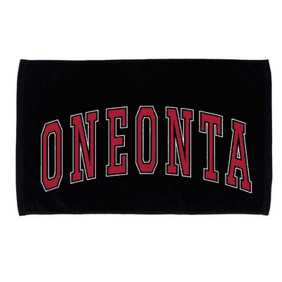 Oneonta New York Souvenir College Style Red Text Microfiber Hand Towel