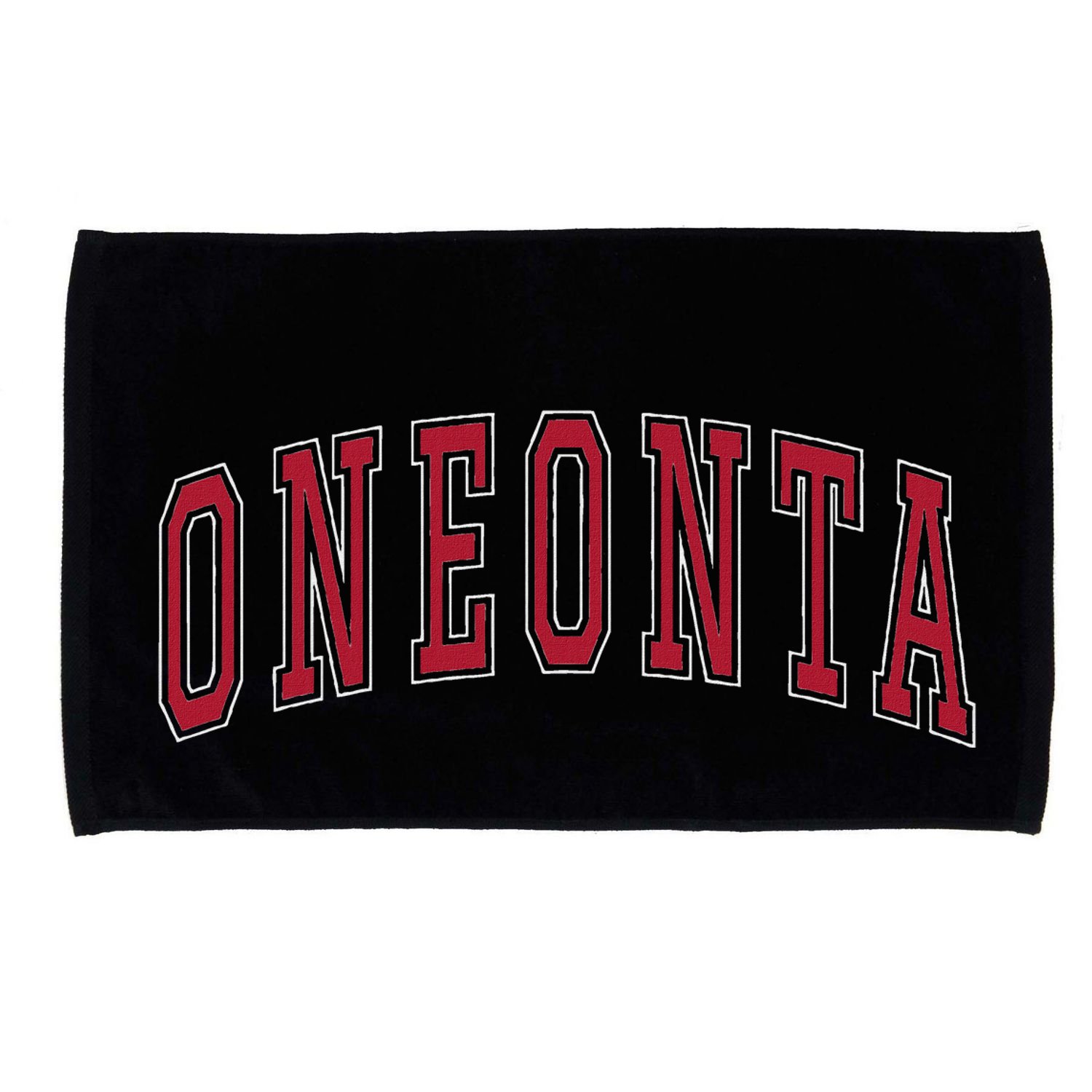 Oneonta New York Souvenir College Style Red Text Microfiber Hand Towel