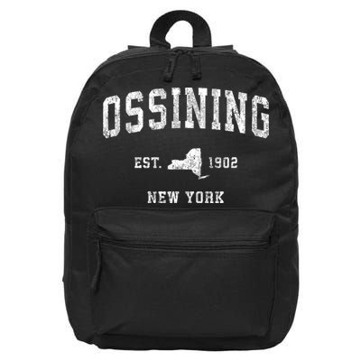 Ossining New York Ny Vintage Sports 16 in Basic Backpack