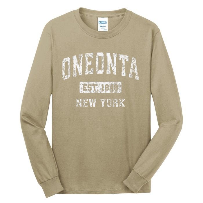 Oneonta New York Ny Vintage Established Tall Long Sleeve T-Shirt