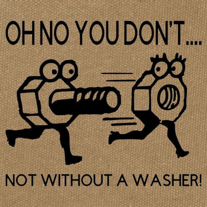 Oh No You Don't Not Without A Washer Funny Mechanic Cotton Canvas Backpack