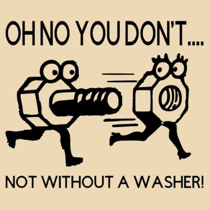 Oh No You Don't Not Without A Washer Funny Mechanic Bag