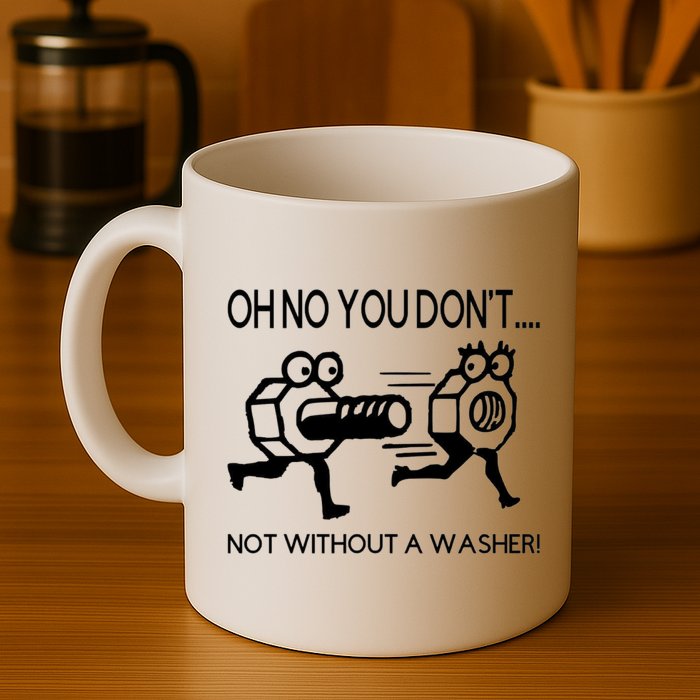 Oh No You Don't Not Without A Washer Funny Mechanic Mug