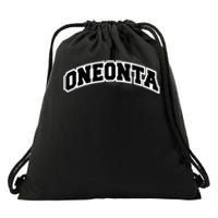 Oneonta New York Varsity Style Vintage Red Drawstring Bag