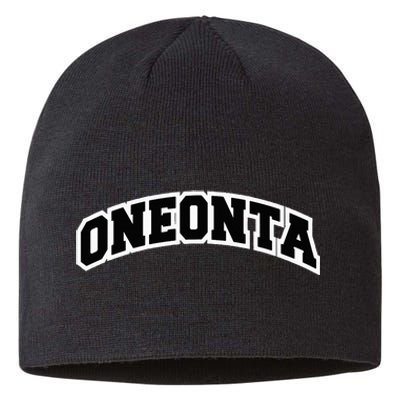 Oneonta New York Varsity Style Vintage Red Sustainable Beanie