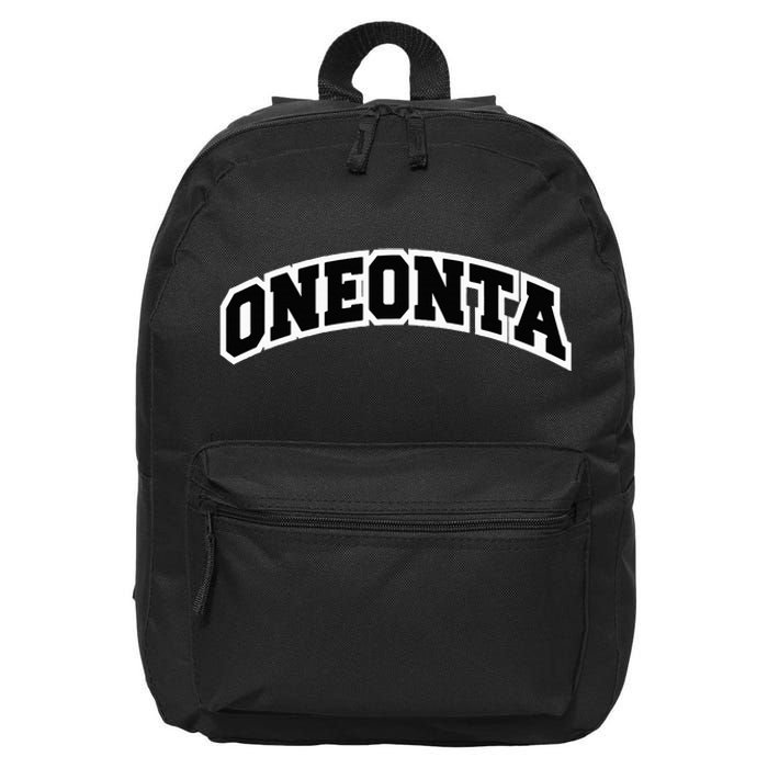 Oneonta New York Varsity Style Vintage Red 16 in Basic Backpack