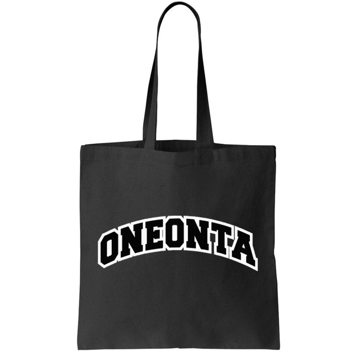 Oneonta New York Varsity Style Vintage Red Tote Bag